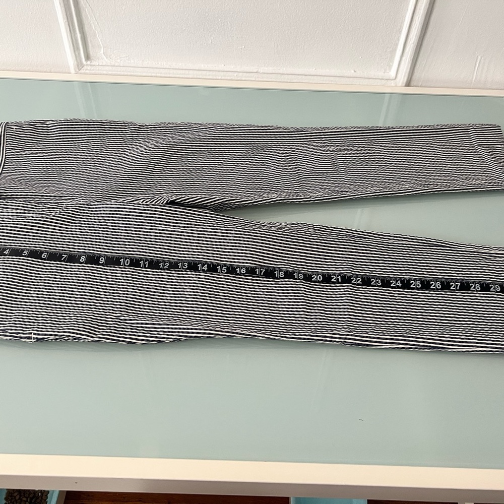 Seersucker navy blue pants